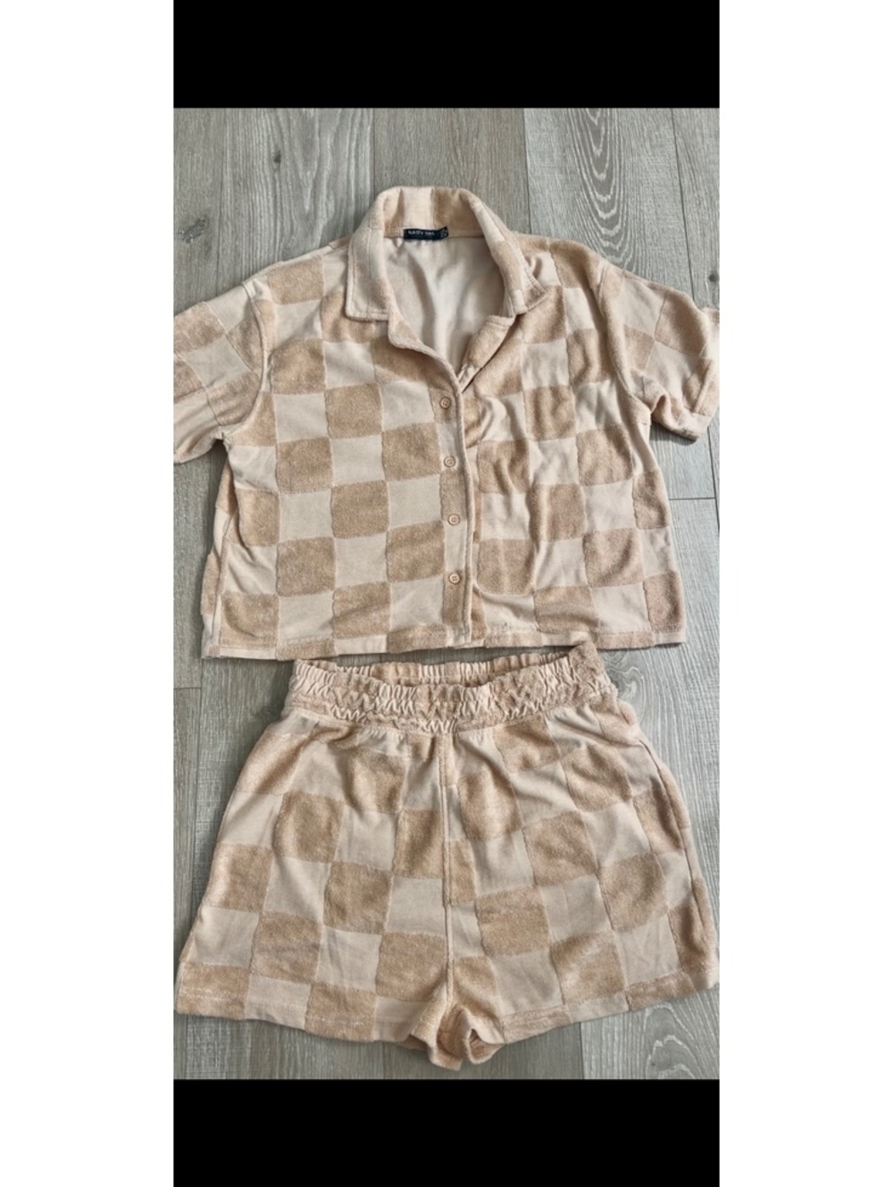 Nasty Gal check short sleeve shirt and shorts set